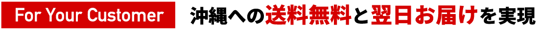 沖縄への送料無料と翌日お届けを実現